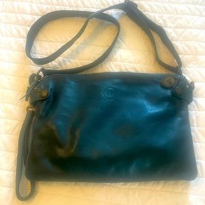 Wanderers Travel Company Venetian Azzurra.  Leather Crossbody. New/ never used.